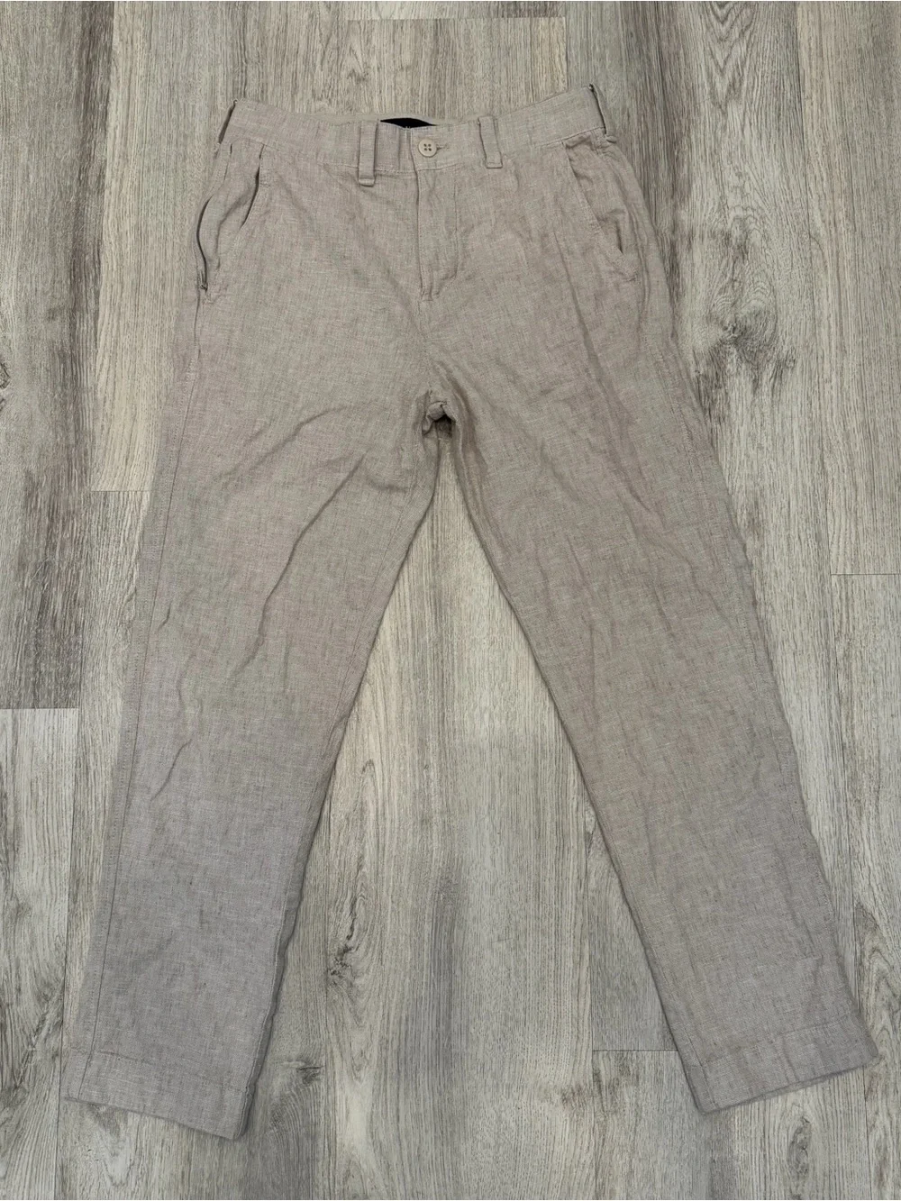 Abercrombie & Fitch Men's cream colored linen blend pants